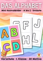 Vorschau - Mal- und Bastelvorlagen - Das Alphabet - Mini-Ausmalbilder (Vorschule, Klasse 1) - Deckblatt