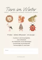 Vorschau - Stationenlernen - Überwinterung Arbeitsblätter mit Lösungen / Winterschlaf Winterruhe Winterstarre Zugvogel / 3 fach differenziert Sachunterricht Klasse 1 bis 4 - Deckblatt
