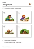 Vorschau - Arbeitsblätter - Die Schnecke und ihr kleines Abenteuer: Deutsch Klasse 2, Leseheft, Bilder lesen, Wortschatz, Geschichten schreiben, Arbeitsblätter mit Lösungen - Seite 2