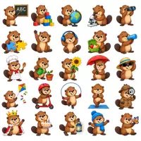 Vorschau - selbst erstellte Cliparts/Grafiken - 50 Cliparts Biberklasse - Klassentier Biber - Deckblatt