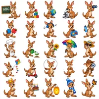 Vorschau - selbst erstellte Cliparts/Grafiken - 50 Cliparts Känguruklasse - Klassentier Känguru - Deckblatt