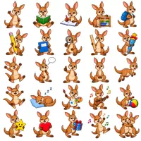 Vorschau - selbst erstellte Cliparts/Grafiken - 50 Cliparts Känguruklasse - Klassentier Känguru - Seite 1
