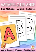 Vorschau - Mal- und Bastelvorlagen - Wimpelgirlande - Das Alphabet (Vorschule, Klasse 1) - Deckblatt