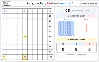 Vorschau - Präsentationen/Tafelbilder - 🔢 Interaktive Hundertertafel bis 100 | Smartboard & Touch | Zehner, Einer & Stellenwerttafel - Seite 2