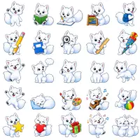 Vorschau - selbst erstellte Cliparts/Grafiken - 50 Cliparts Polarfuchsklasse - Klassentier Polarfuchs - Seite 1