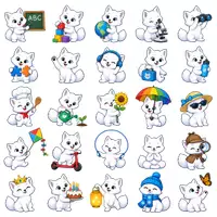 Vorschau - selbst erstellte Cliparts/Grafiken - 50 Cliparts Polarfuchsklasse - Klassentier Polarfuchs - Deckblatt
