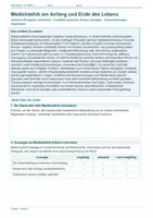 Vorschau - Arbeitsblätter - Arbeitsblatt Religion Klasse 9 – Medizinethik am Anfang und Ende des Lebens - Deckblatt
