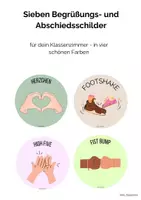 Vorschau - Poster - Begrüßungs-/Abschiedsschilder für dein Klassenzimmer - Deckblatt