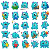 Vorschau - selbst erstellte Cliparts/Grafiken - 50 Cliparts Monsterklasse - Klassentier Monster - Seite 1