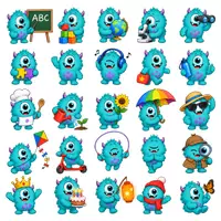 Vorschau - selbst erstellte Cliparts/Grafiken - 50 Cliparts Monsterklasse - Klassentier Monster - Deckblatt