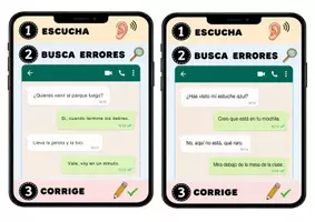 Vista previa - Juegos / Gamificación - Fonología y ortografía - corregir mensajes de whatsapp - página 1