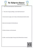 Vorschau - Arbeitsblätter - Kohärenztheorie / Wahrheitstheorie / videogestützt / Oberstufe - Deckblatt