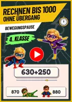 Vorschau - Videos - RECHNEN BIS 1000 OHNE ÜBERGANG: Bewegungsspiel - Deckblatt