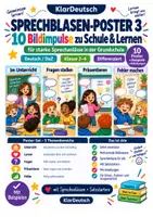 Vorschau - Arbeitsblätter - Sprechblasen-Poster 3 Schule & Lernen - Deckblatt