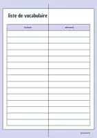 Vorschau - Arbeitsblätter - Französisch | Vokabeltest | Vokabeln lernen | Vokabelliste | liste de vocabulaire |Französischunterricht ab der 7.Klasse 🇫🇷📋 - Deckblatt