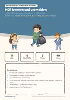 Vorschau - Stundenentwürfe - Müll trennen und vermeiden — Sachunterricht Klasse 3–4: Doppelstunde mit Bildkarten, 4 Arbeitsblättern und Lösungen - Seite 1