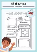 Vorschau - Arbeitsblätter - All about me - Steckbrief Englisch - Deckblatt