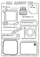 Vorschau - Arbeitsblätter - All about me - Steckbrief Englisch - Seite 1