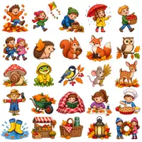 Vorschau - selbst erstellte Cliparts/Grafiken - Materialpaket Cliparts Grundschule - Jahreszeiten (Frühling, Sommer, Herbst, Winter) - Seite 1