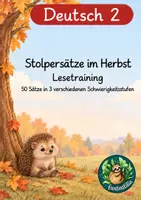 Vorschau - Arbeitsblätter - Stolpersätze im Herbst – Lesen Klasse 2 - Deckblatt