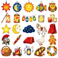 Vorschau - selbst erstellte Cliparts/Grafiken - 50 Cliparts Grundschule - Sankt Martin - Laternenumzug - Seite 1