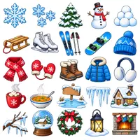 Vorschau - selbst erstellte Cliparts/Grafiken - 50 Cliparts Grundschule - Jahreszeit Winter - Seite 1