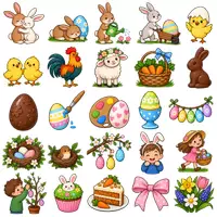 Vorschau - selbst erstellte Cliparts/Grafiken - 50 Cliparts Grundschule - Ostern - Seite 1