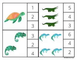 Aperçu - Apprentissages en autonomie - Cartes à pinces – Reptiles et Amphibiens 1 à 10 - Page 2