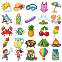 Vorschau - selbst erstellte Cliparts/Grafiken - 50 Cliparts Grundschule - Jahreszeit Sommer - Deckblatt