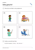 Vorschau - Arbeitsblätter - Ein Besuch beim Zahnarzt: Deutsch Klasse 2, Leseheft mit Lösungen - Seite 2