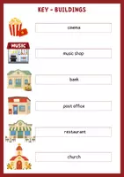 Vorschau - Arbeitsblätter - Buildings - Vocabulary Worksheets - Seite 1