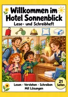 Vorschau - Arbeitsblätter - Willkommen im Hotel Sonnenblick: Deutsch Klasse 2, Leseheft mit Lösungen - Deckblatt