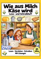 Vorschau - Arbeitsblätter - Wie aus Milch Käse wird: Deutsch Klasse 2, Leseheft mit Lösungen - Deckblatt