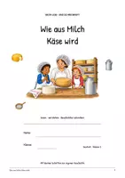 Vorschau - Arbeitsblätter - Wie aus Milch Käse wird: Deutsch Klasse 2, Leseheft mit Lösungen - Seite 1