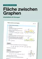 Vorschau - Arbeitsblätter - Fläche zwischen Graphen – Arbeitsblatt zur Integralrechnung mit Lösungen - Deckblatt