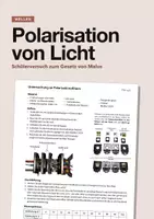 Vorschau - Arbeitsblätter - Polarisation von Licht – Schülerversuch zum Gesetz von Malus - Deckblatt