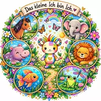 Vorschau - Mal- und Bastelvorlagen - Mandala: "Das kleine ICH bin ich" mit Stundenentwurf - Deckblatt