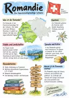 Vorschau - Arbeitsblätter - Lernplakat + Arbeitsblätter "Romandie" + Lösung & MP3 + - Deckblatt
