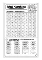 Vorschau - Arbeitsblätter - Rätsel Magnetismus 5. Klasse Suchsel - Seite 1