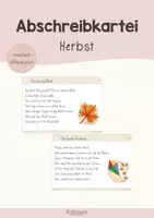 Vorschau - Arbeitsblätter - Herbstgeschichten – Abschreibkartei - Klasse 2–3 - Deckblatt