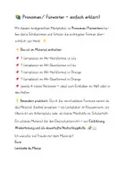 Vorschau - Poster - Pronomen/Fürwörter – einfach erklärt! Merkplakat Pronomen - Seite 1