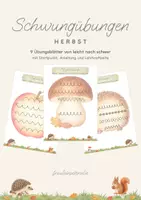 Vorschau - Mal- und Bastelvorlagen - Herbst Komplettpaket 20 Materialien / Bildkarten, Plakate, Lernhefte, Ausmalen, Schwungübungen, Deko / Bäume Überwinterung Halloween / Klasse 1 bis 4 - Seite 1