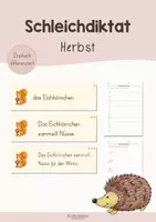 Vorschau - Arbeitsblätter - Schleichdiktat Herbst – 3-fach differenziert | Klasse 2–3 - Deckblatt