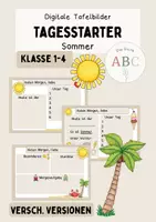 Vorschau - Präsentationen/Tafelbilder - Digitale Tafelbilder: Tagesstarter - Sommer (Kl. 1-4) - Deckblatt