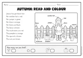 Vorschau - Arbeitsblätter - Autumn – Englisch Herbst: Read and Colour, Schreiben & Sprechen | differenziert Kl. 3-5 - Seite 2