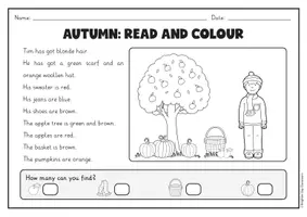 Vorschau - Arbeitsblätter - Autumn – Englisch Herbst: Read and Colour, Schreiben & Sprechen | differenziert Kl. 3-5 - Seite 3