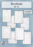 Vorschau - Arbeitsblätter - 4 Arbeitsblätter zur Strichliste - Deckblatt