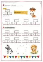 Vorschau - Arbeitsblätter - Zahlenmauern Klasse 1 | Zahlzerlegung bis 10 Mathe Übungsheft | Zahlenhäuser | Verliebte Zahlen | Wilde Tiere - Seite 3