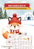 Vorschau - Stationenlernen - Zahlenmauern Klasse 1 Winter | Zahlzerlegung bis 10 | Mathe Übungsheft | Verliebte Zahlen | Zahlenhäuser - Deckblatt