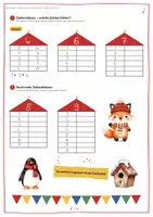 Vorschau - Stationenlernen - Zahlenmauern Klasse 1 Winter | Zahlzerlegung bis 10 | Mathe Übungsheft | Verliebte Zahlen | Zahlenhäuser - Seite 1
